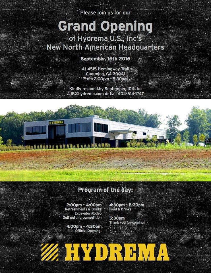 Grand Opening Hydrema US September 2016